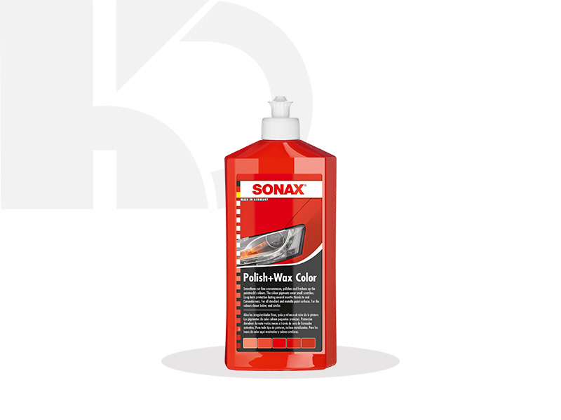  پولیش+واکس قرمز سوناکس Sonax Polish+Wax Color Red 500ml 296400 